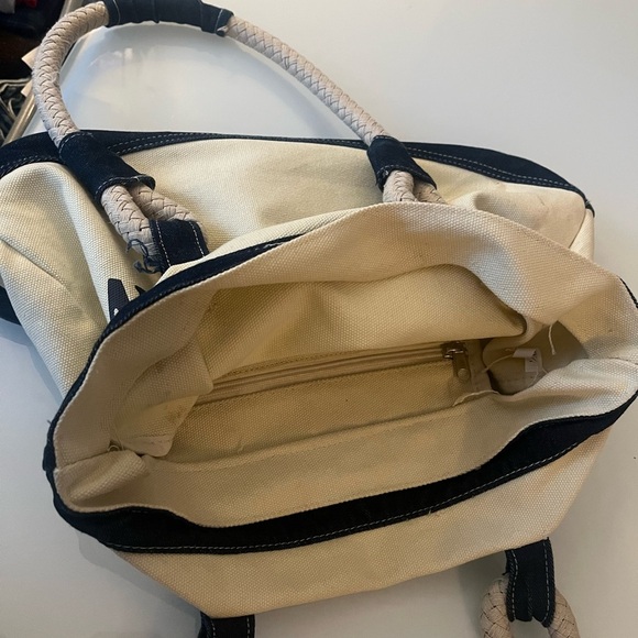 True Religion Canvas Tote Bag - Navy and Tan - Picture 2 of 2